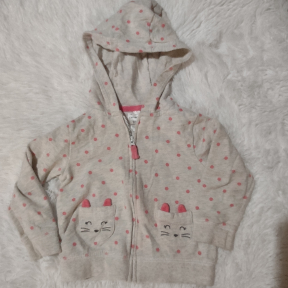 Carter's 18 Month Polka Dot Hooded Sweater Full Zip